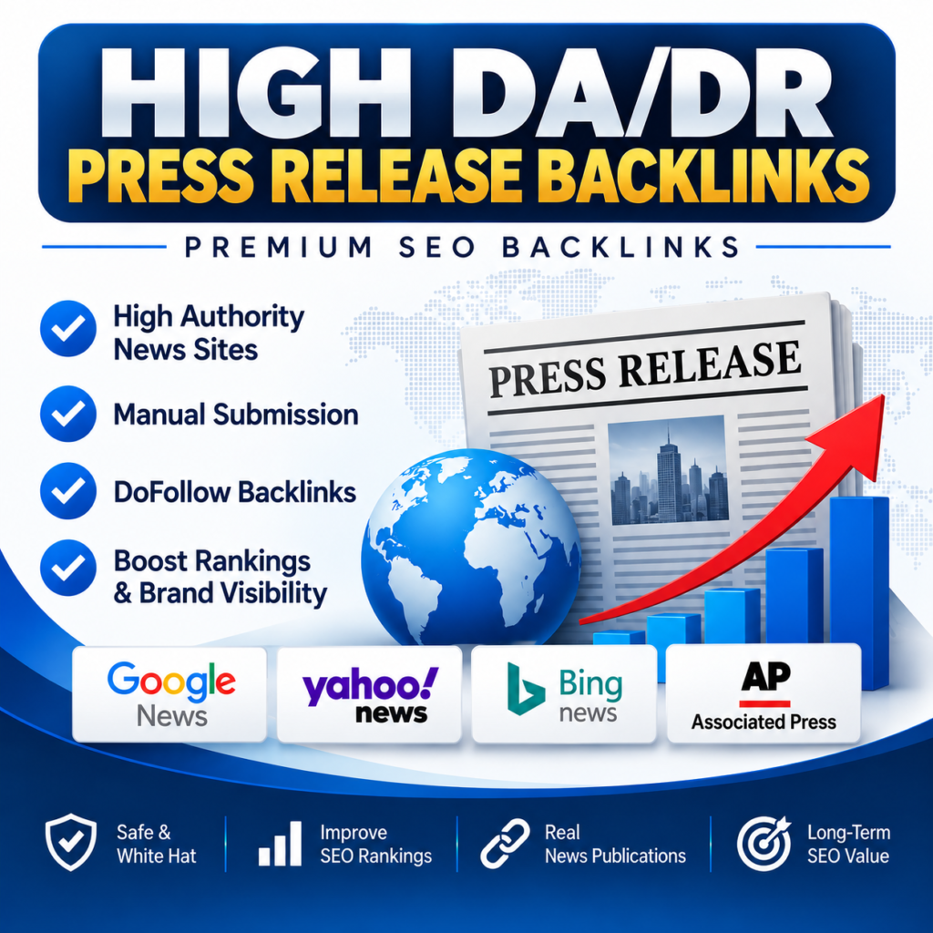 10 High DA/DR Press Release Backlinks | Premium SEO Backlinks