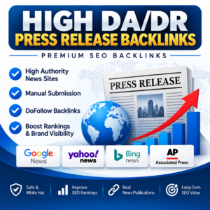 10 High DA/DR Press Release Backlinks | Premium SEO Backlinks