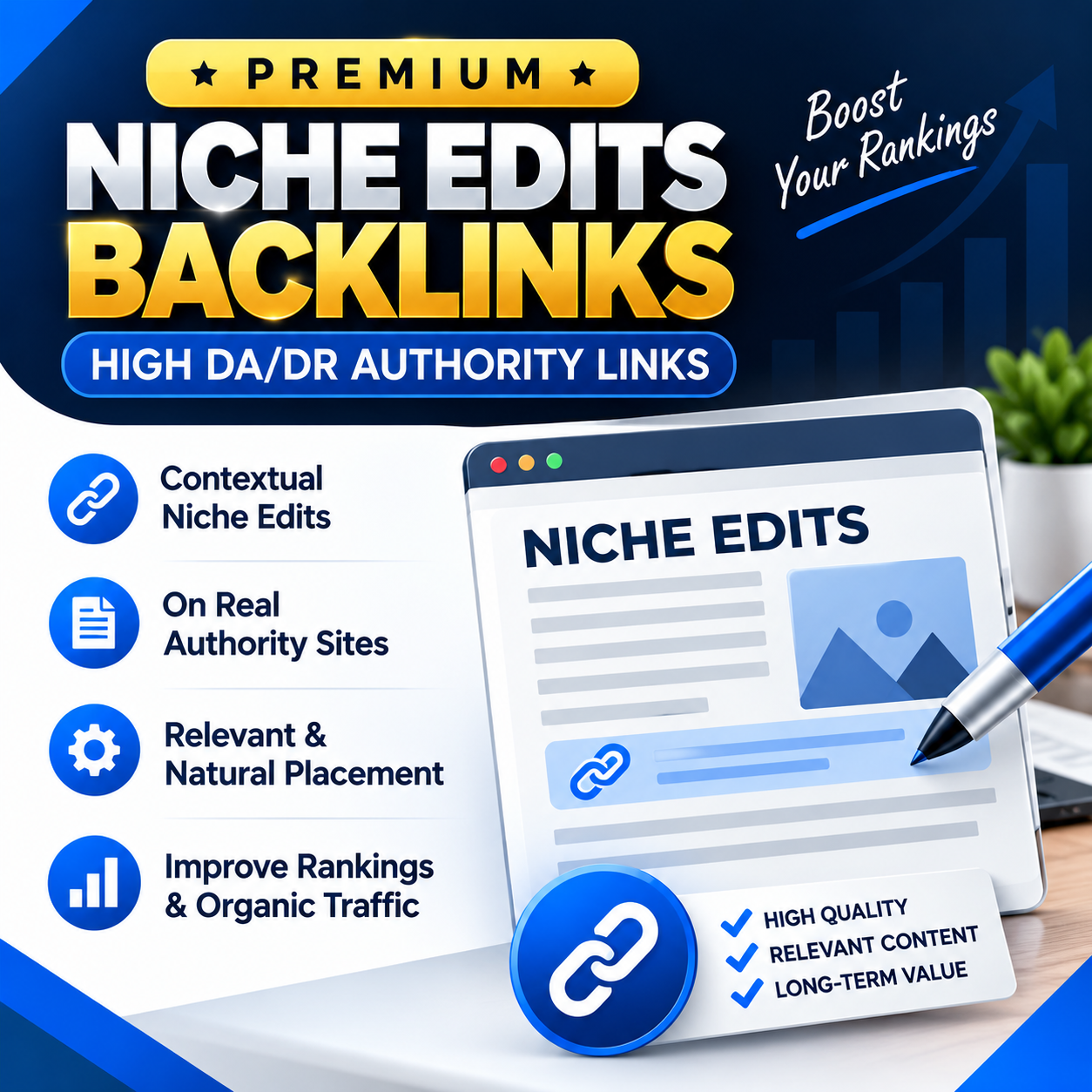 1 Premium Niche Edits Backlinks – High DA/DR Authority Links