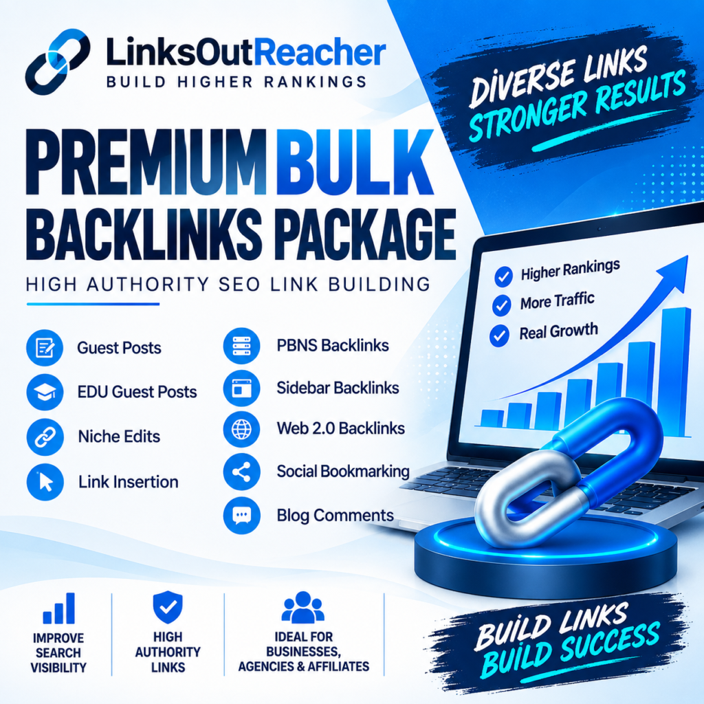 100 Premium Bulk Backlinks Package – High Authority SEO Link Building